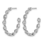 14kw 1 1/2ct Lab Grown Dia VS+ F+ Post Pear Hoop Earrings - Image 2