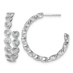 14kw 2 1/2ct Lab Grown Dia VS+ F+ Post Heart Hoop Earrings