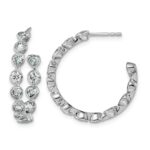 14kw 2 5/8ct Lab Grown Dia VS+ F+ Post Round/Heart Hoop Earrings