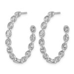 14kw 2 1/2ct Lab Grown Dia VS+ F+ Post Oval Hoop Earrings - Image 2