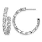 14kw 3 1/4ct Lab Grown Dia VS+ F+ Post Emerald Hoop Earrings