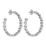 14kw 2 5/8ct Lab Grown Dia VS+ F+ Post East/West Pear Hoop Earrings - Image 3