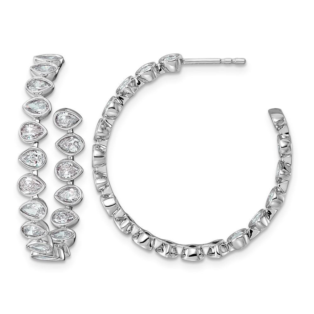 EM12580-262-WAA.jpg 14kw 2 5/8ct Lab Grown Dia VS+ F+ Post East/West Pear Hoop Earrings - Image 1