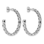 14kw 5 1/4ct Lab Grown Dia VS+ F+ Post Princess Hoop Earrings - Image 3