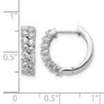 14k White Gold Diamond Hinged Hoop Earrings - Image 4