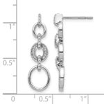 14k White Gold 1/8 carat Diamond Circles Dangle Post Earrings - Image 4