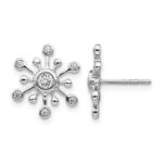 14k White Gold Diamond Snowflake Earrings