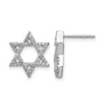 14k White Gold Diamond Star of David Earrings