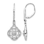 14k White Gold 1/2 carat Lab Grown Diamond VS/SI+ G+ Complete Fashion Leverback Earrings