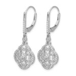 14k White Gold 1/2 carat Diamond Fancy Dangle Leverback Earrings - Image 2