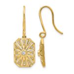 14k 1/5 carat Diamond Vintage-style Dangle Shepherd Hook Earrings