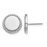 14k White Gold 1/3 carat Diamond Fancy Circle Post Earrings