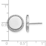 14k White Gold 1/3 carat Diamond Fancy Circle Post Earrings - Image 4