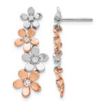 14k Rose and White Gold Diamond Earrings