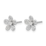 14k White Gold Diamond Earrings - Image 2