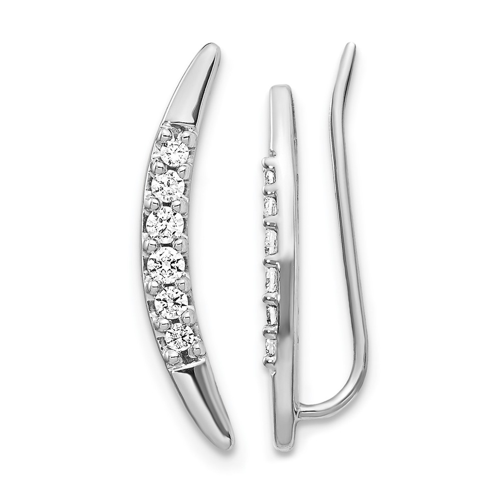 EM4150-025-WA.jpg 14k White Gold 1/5 carat Lab Grown Diamond VS/SI+ G+ Complete Ear Climber - Image 1