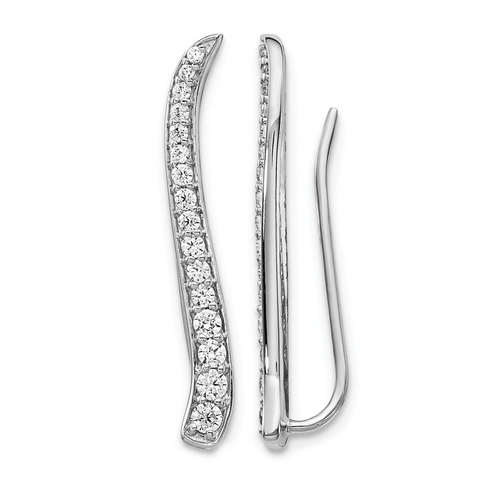 EM4151-050-WA-1.jpg 14k White Gold 1/2 carat Lab Grown Diamond VS/SI+ G+ Complete Ear Climber - Image 1