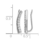 14k White Gold 1/3 carat Lab Grown Diamond VS/SI+ G+ Complete Ear Climber Earrings - Image 4