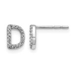 14k White Gold Diamond Initial D Post Earrings
