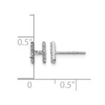 14k White Gold Diamond Initial H Post Earrings - Image 4