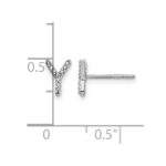14k White Gold Diamond Initial Y Post Earrings - Image 4