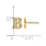14k Diamond Initial B Post Earrings - Image 4