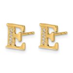 14k Diamond Initial E Post Earrings - Image 2