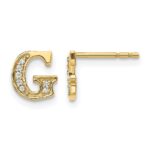 14k Diamond Initial G Post Earrings