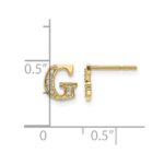 14k Diamond Initial G Post Earrings - Image 4