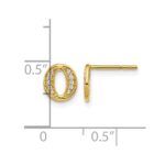 14k Diamond Initial O Post Earrings - Image 4