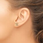 14k Diamond Initial X Post Earrings - Image 3