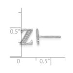 14k White Gold Diamond Initial Z Post Earrings - Image 4