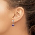 14k White Gold Diamond/Amethyst Front/Back Earrings - Image 3