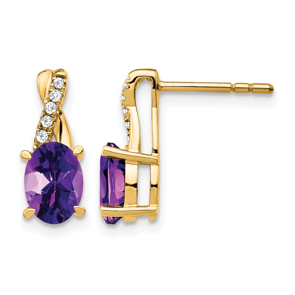 EM4235-AM-006-1YA.jpg 10k Amethyst and Diamond Earrings - Image 1