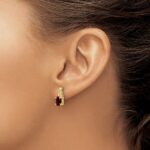 10k Garnet and Diamond Earrings - Image 3
