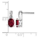 10k White Gold Ruby and Diamond Earrings - Image 4