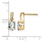10k White Topaz and Diamond Earrings - Image 4