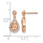 14k Rose Gold 1/3 carat Diamond Teardrop Dangle Post Earrings - Image 2