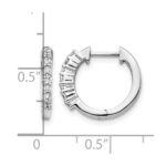 14k White Gold Diamond Hinged Hoop Earrings - Image 4