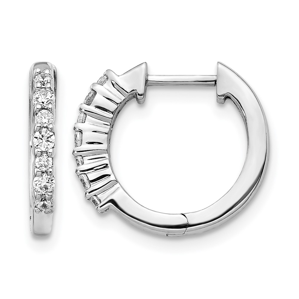 EM4258-025-WA.jpg 14k White Gold Diamond Hinged Hoop Earrings - Image 1