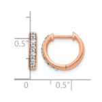 14k Rose Gold Diamond Hinged Hoop Earrings - Image 4