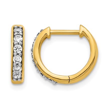 14k Diamond Hinged Hoop Earrings