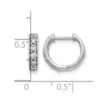 14k White Gold Diamond Hinged Hoop Earrings - Image 4