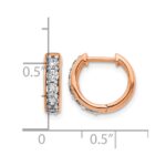 14k Rose Gold Diamond Hinged Hoop Earrings - Image 4