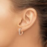 14k Rose Gold Diamond Hinged Hoop Earrings - Image 3