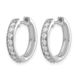 14k White Gold 1/2 carat Lab Grown Diamond VS/SI+ G+ Complete Hinged Hoop Earrings - Image 2