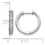 14k White Gold 1/2 carat Lab Grown Diamond VS/SI+ G+ Complete Hinged Hoop Earrings - Image 4