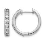 10k White Gold Diamond Hinged Hoop Earrings