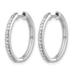 10k White Gold Diamond Hinged Hoop Earrings - Image 2