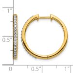 10k Diamond Hinged Hoop Earrings - Image 2